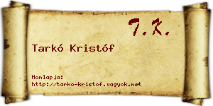 Tarkó Kristóf névjegykártya