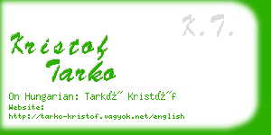 kristof tarko business card